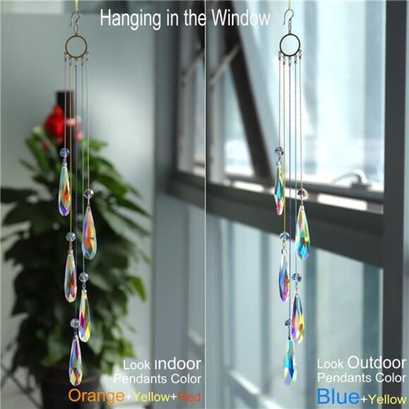 Crystals Teardrop Prisms Suncatcher Hanging Ornament Rainbow Maker - Picture 10 of 14